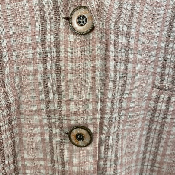Vintage Rampage Pink Rayon Plaid Oversized Blazer - Picture 12 of 12